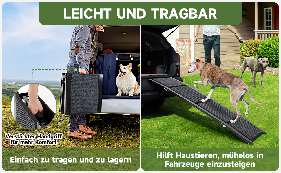 Рампа для собак у машину, розкладна, 170 см, для великих, середніх та малих собак, до 110 кг