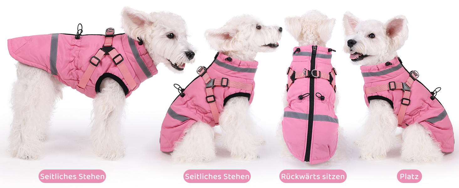 Водонепроникна зимова куртка для собак та котів Poseca, червона