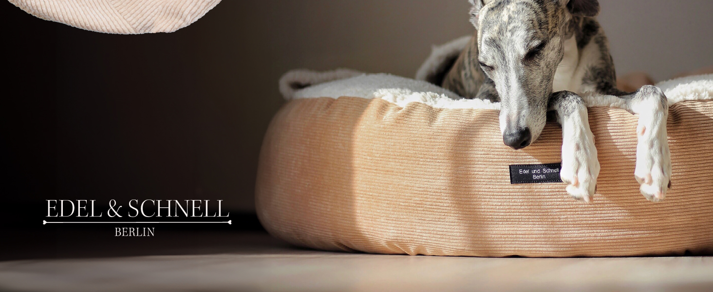 Підстилка для собак EDEL&SCHNELL з можливістю заміни чохла, світло-бежева, діаметр 125 см, м'який бавовняний корд