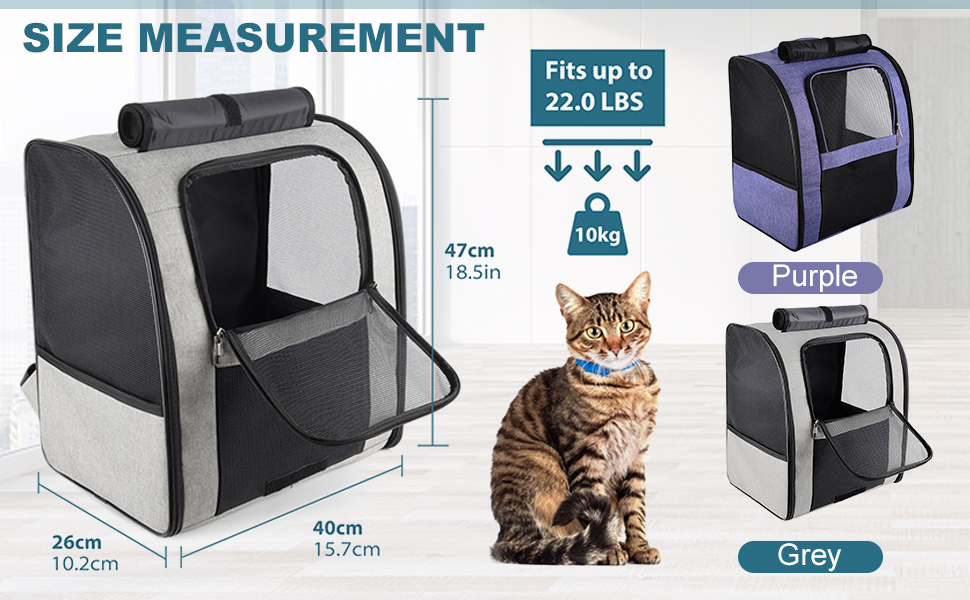 Рюкзак для собак та котів PETCUTE: зручний та дихаючий, сірий колір