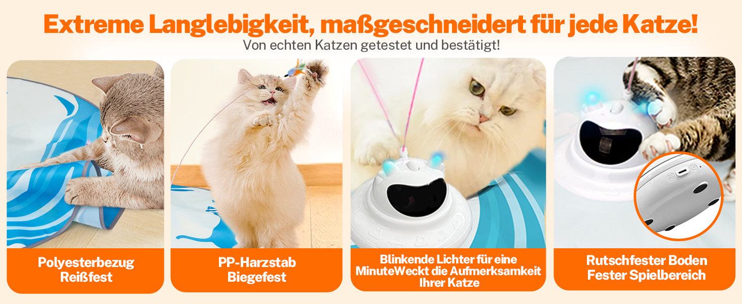 Інтерактивна іграшка для котів Toozey з 3 знімними пір'ями, електрична іграшка з автоматичною подачею пір'я та USB-зарядкою, іграшка для самостійних ігор для котів будь-якого віку, блакитна