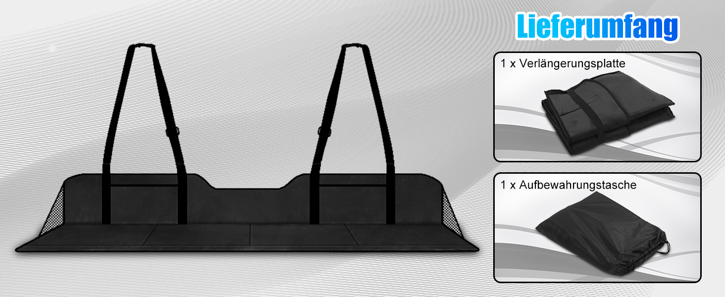 Підлокітник для заднього сидіння автомобіля, розширювач сидіння, флісова підстилка для кемпінгу та сну, універсальний для SUV, MPV та компактних авто (Чорний)