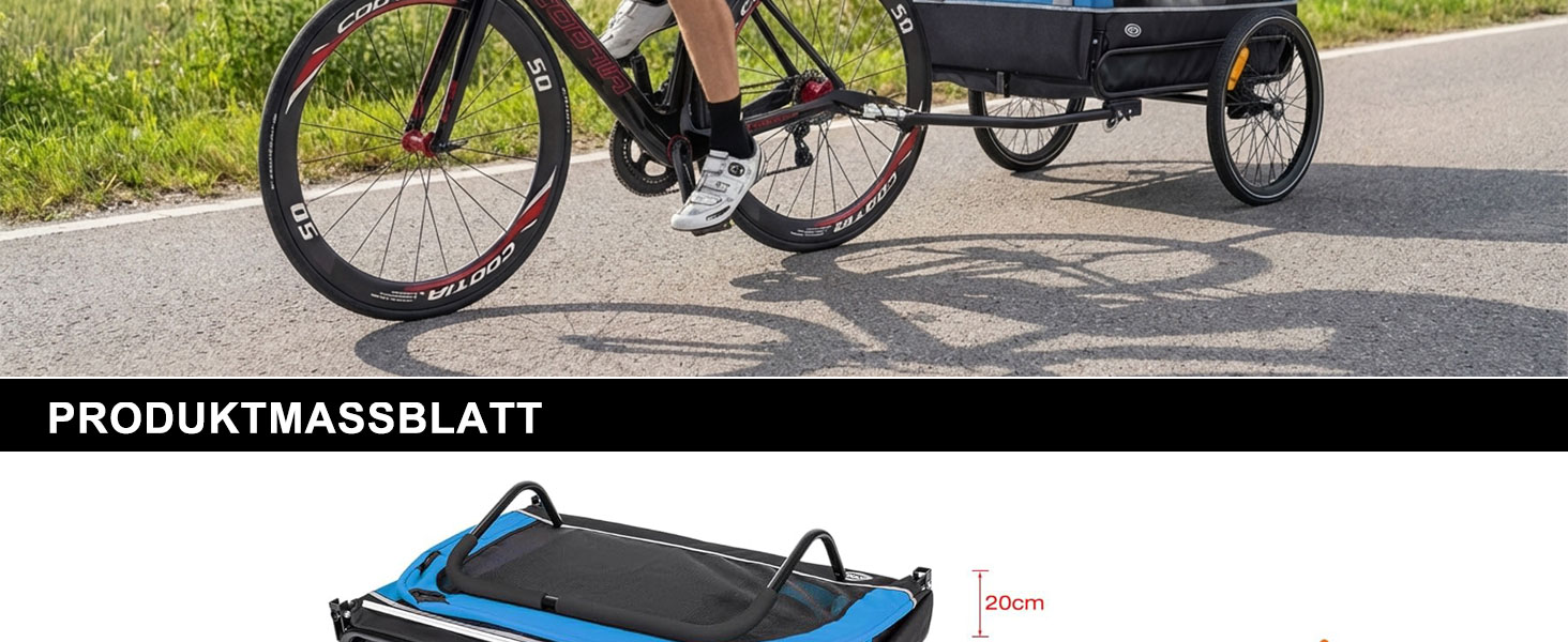 Причіп для собак CXWXC 2-в-1: велосипедний причіп та візок для собак з амортизаторами, сірий, вантажопідйомність 40 кг