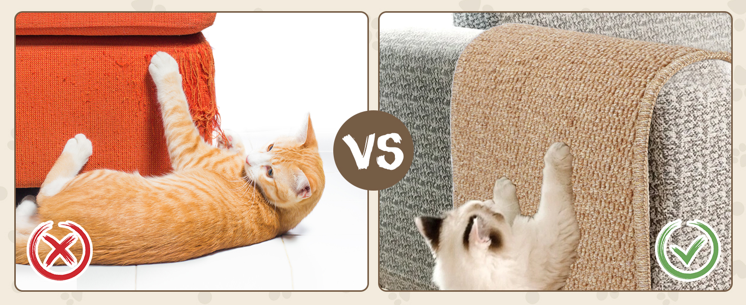 Килимок для дряпання котів FHTONGE 71x15.8 см, сизаль, для кріплення на стіну, сірий