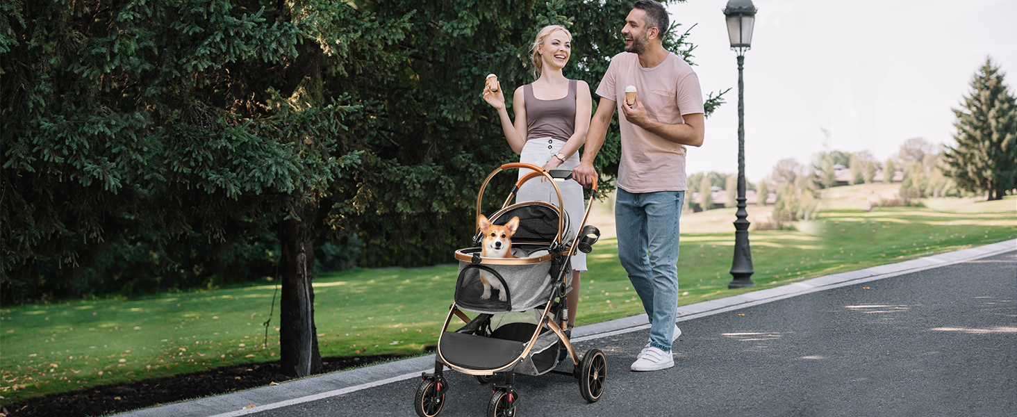 Візок для собак YITAHOME 3 в 1, до 20 кг, складаний, сірий