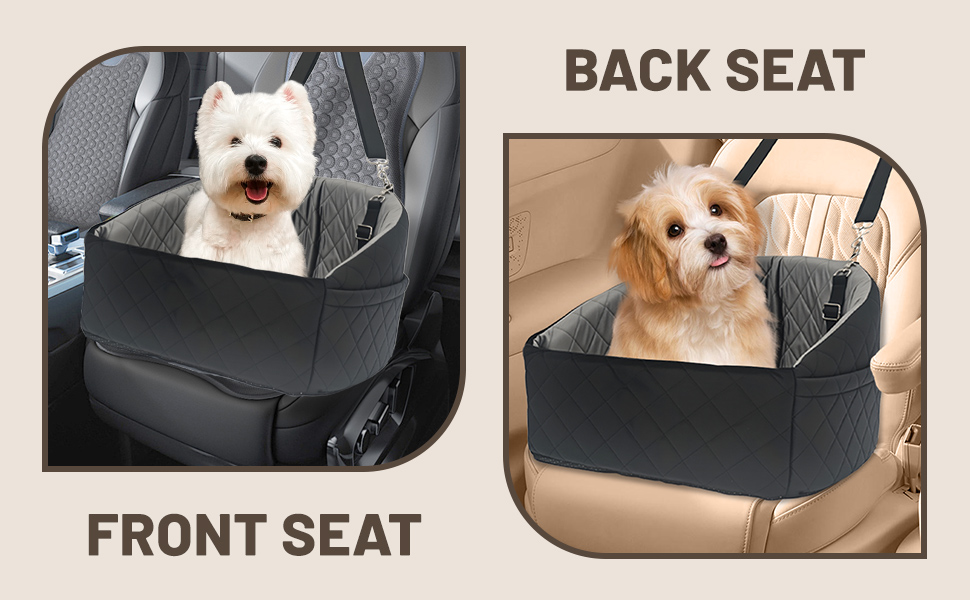 Автомобільний лежак для собак та котів, з кишенями для зберігання, з ременями безпеки, чорний та сірий