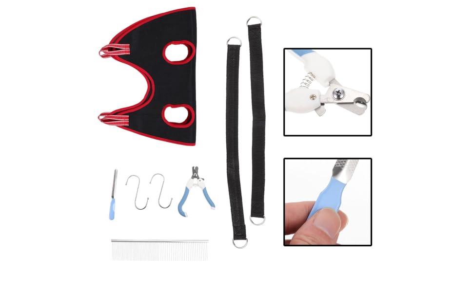 Гамак для грумінгу собак і котів JUMPLAWN: догляд за кігтями, миття, комфорт. Набір для грумінгу з щіткою та стрижкою.