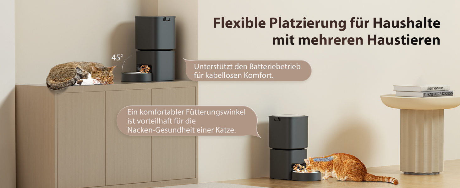 Автомат для годування котів та собак, 5л, чорний. Інтелектуальний диспенсер з програмуванням до 10 прийомів їжі на день