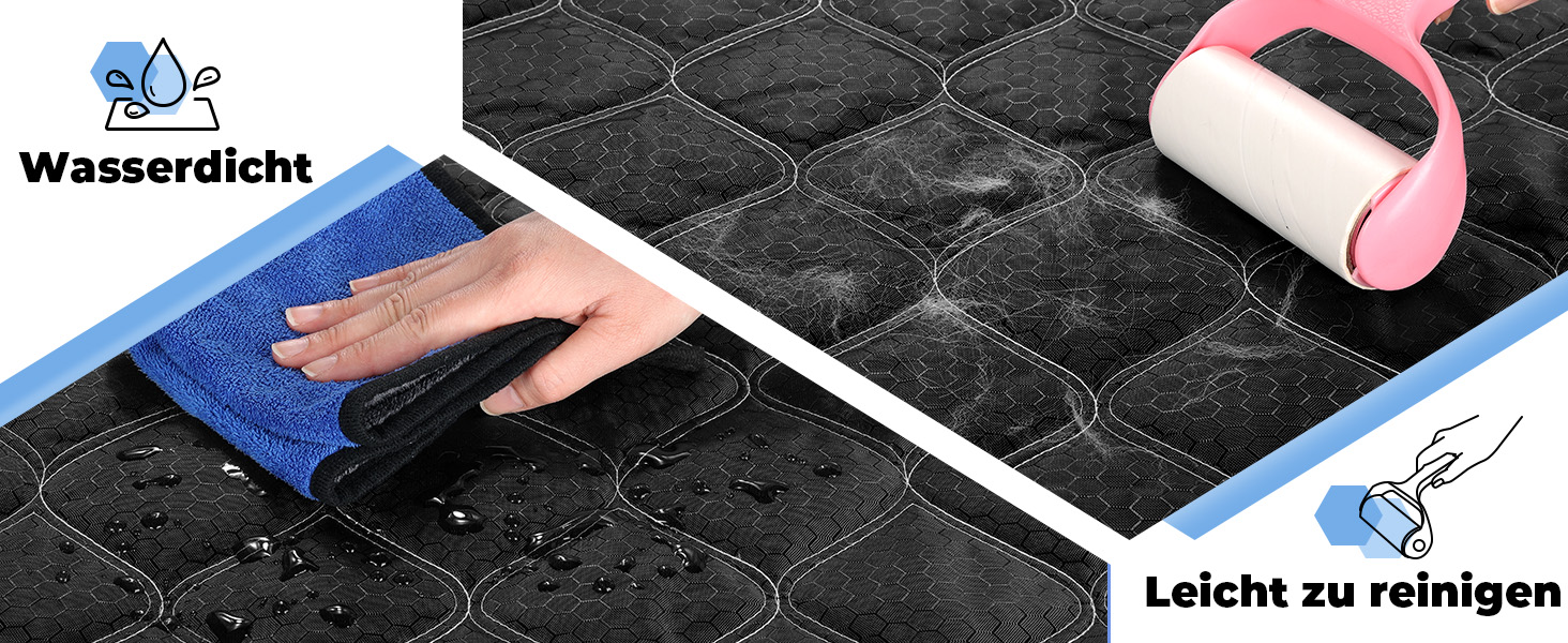 Захист для багажника автомобіля KYG: стеганий килимок для собак з захистом бокових панелей та краю, вологостійкий, стійкий до подряпин, універсальний, чорний, 185x105 см