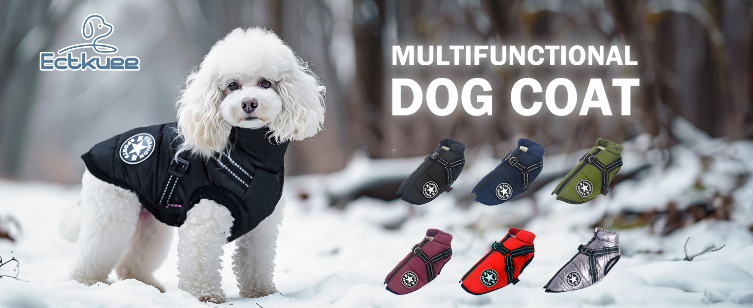Зимовий жилет для собак Ectkuee з кріпленням для повідка, водонепроникний, для маленьких собак, машинне прання, світловідбиваючий, зелений (L)