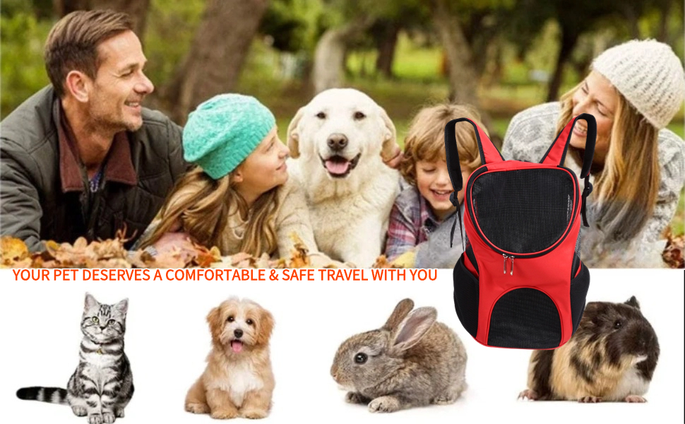 Рюкзак для тварин, регульований, для собак і котів, з вентиляційною сіткою, 25 x 30 x 35 см (червоний)