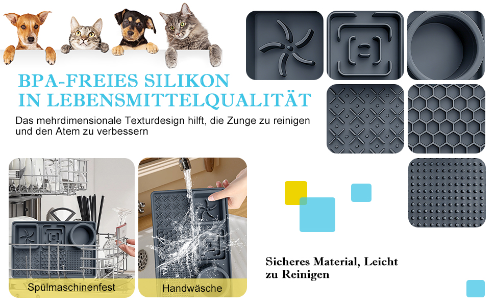 Шлека для собак Cooltto з лопаткою та нержавіючою чашею, силіконова підкладка з присосками для догляду за шерстю, купання та обрізки кігтів. Модель C & B (темно-сірий)