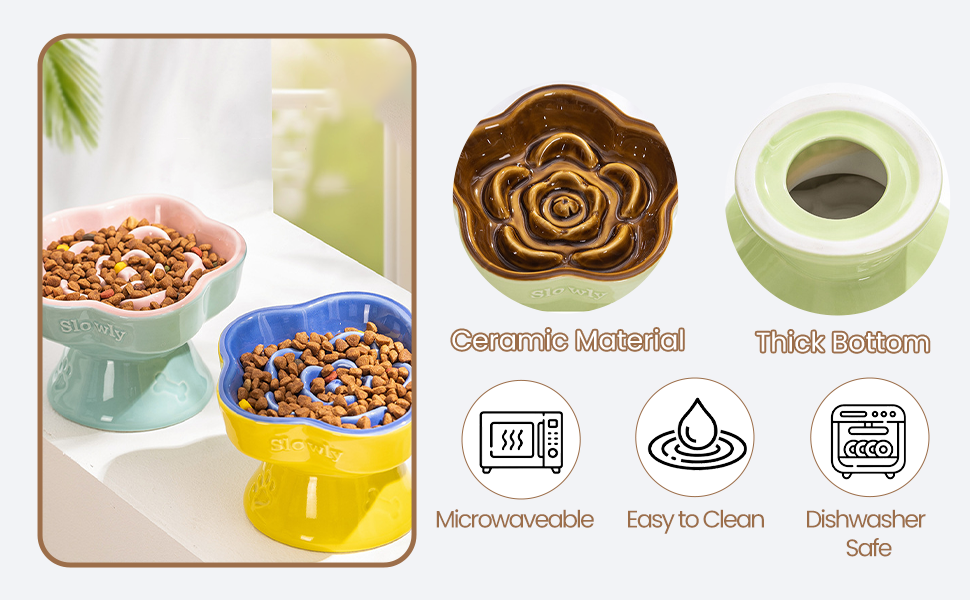 Антишвидкісний миска для собак, миска для котів та маленьких собак, керамічна миска (Морінгблюте)