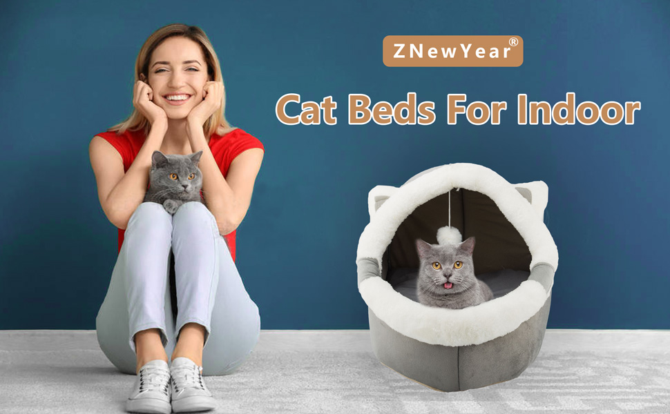 Кішка ліжко для дому з іграшкою, лежанка для собак, будиночок для кошенят, знімний м'який подушкою, супер м'яка