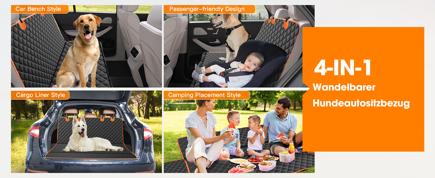 Автоматичний килимок для собак у машину JOEJOY, 137x120 см, чорний – захист заднього сидіння від бруду та подряпин