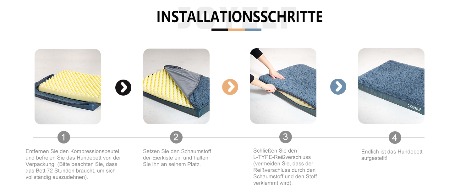 Килимок для собак Joyelf середнього розміру, 76 x 51 x 7.5 см, водонепроникний, знімний, для собак маленьких та середніх порід