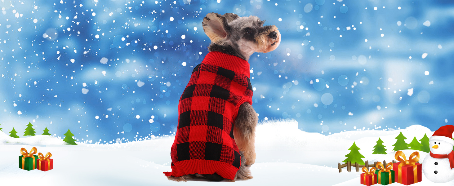 Пуловер для собак KATZINST, теплий флісовий пуловер для маленьких собак, різдвяний пуловер для Французького бульдога, Дакселя, Чихуахуа, Йоркшира, червоно-чорний, XS