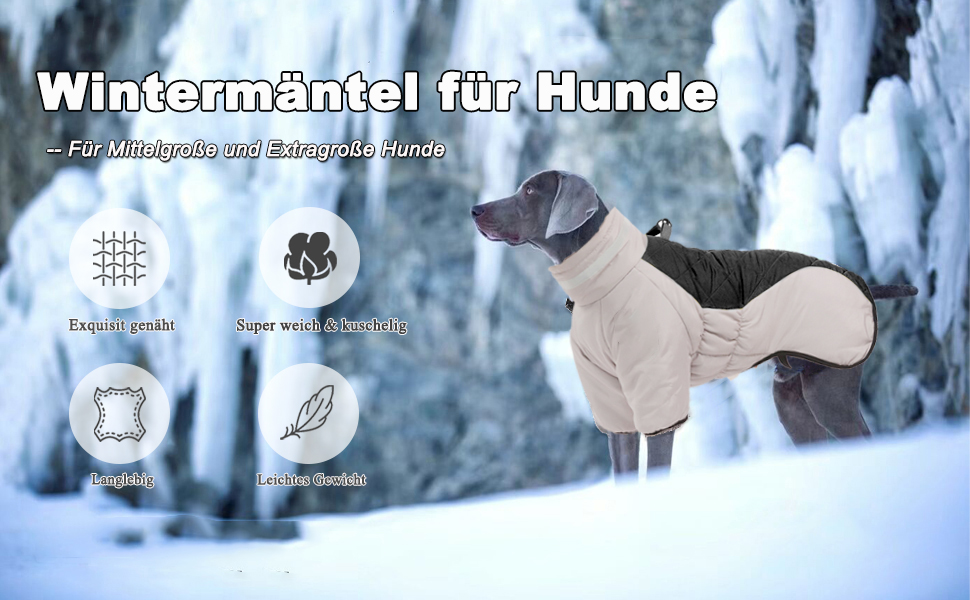 Водонепроникний теплий зимовий одяг для собак - куртка-манта для собак середніх та великих порід, фіолетовий, 5XL