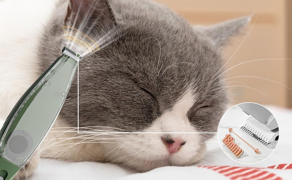 Триммер для собак з подвійними лезами, 2 швидкості. Шерсть, кігті, очі, вуха, обличчя. Синій колір.