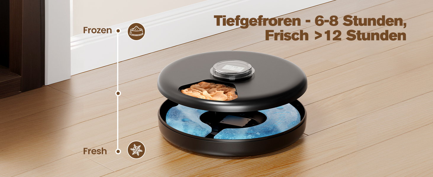 Автоматичний дозатор корму для котів: автоматичний диспенсер вологого корму для котів, бездротовий, з охолодженням, таймер, акумулятор, ABS пластик