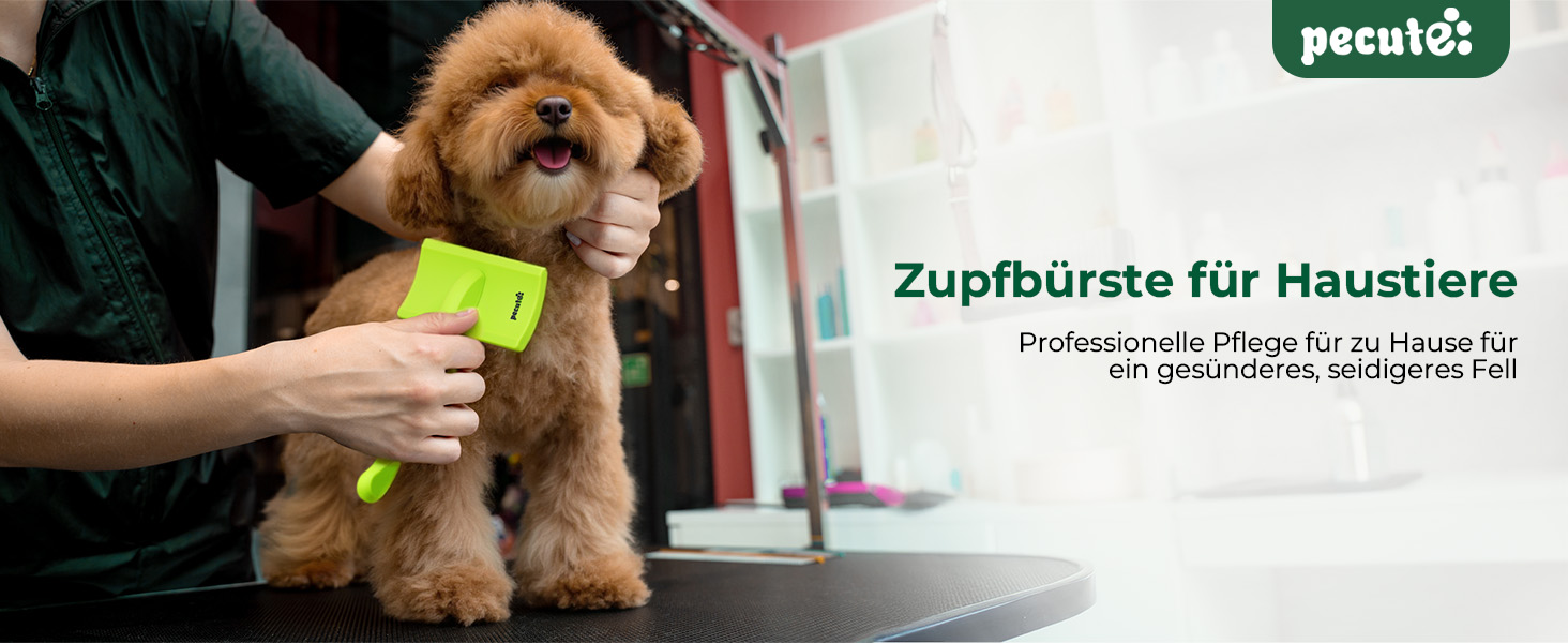 Професійна щітка Pecute Slicker для собак, видаляє підшерсток, ковтуни, 25 мм, S. Ідеально для пуделів, тедді, кокапу, довгошерстих собак. Без липких кульок.