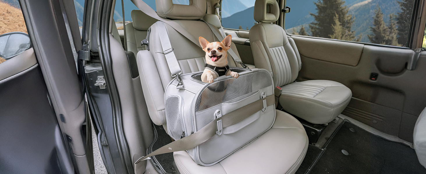 Транспортний бокс для котів та собак, сірий. Підходить для авіаперельотів та авто. Легкий, з безпечними пряжками та сіткою. Також використовується як сумка для зберігання.