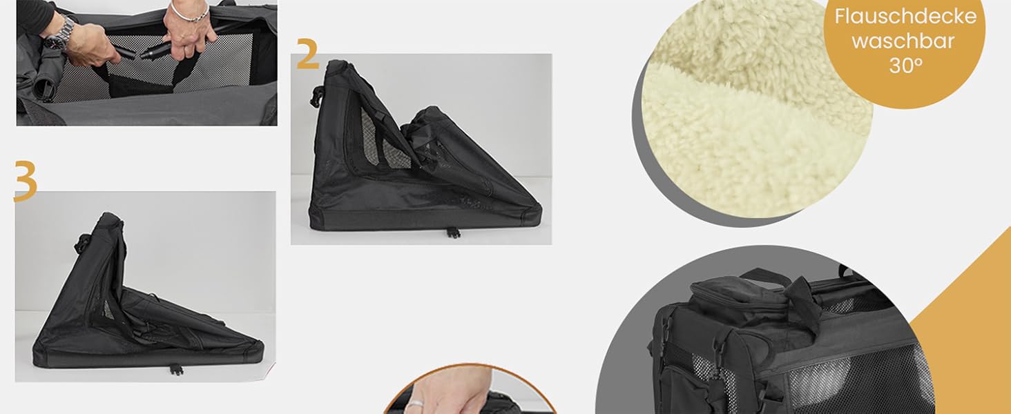 Складана переносна сумка-бокс для собак та котів Petigi (Чорний, L 70x52x51 см)