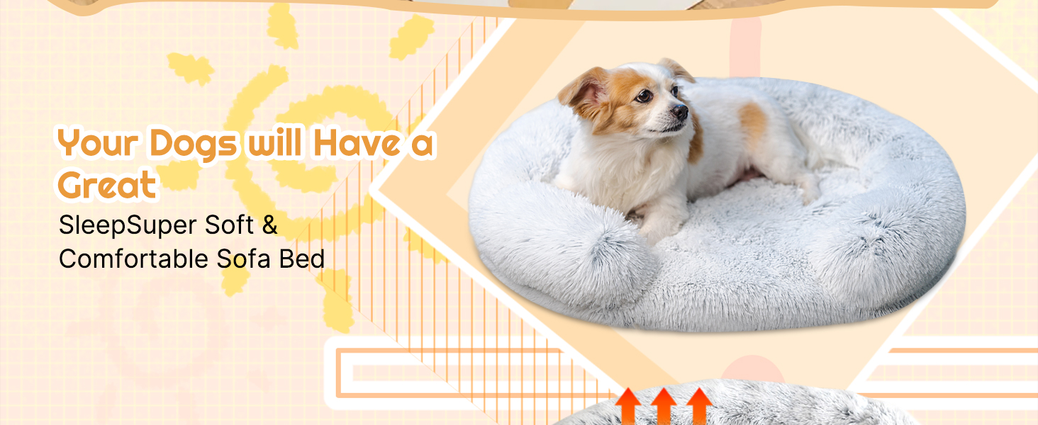 Ортопедичне ліжко для собак середнього розміру, знімний та миючий чохол, м'яке ліжко-подушка для собак та котів, C-подібної форми, сіре, 60x60x10 см