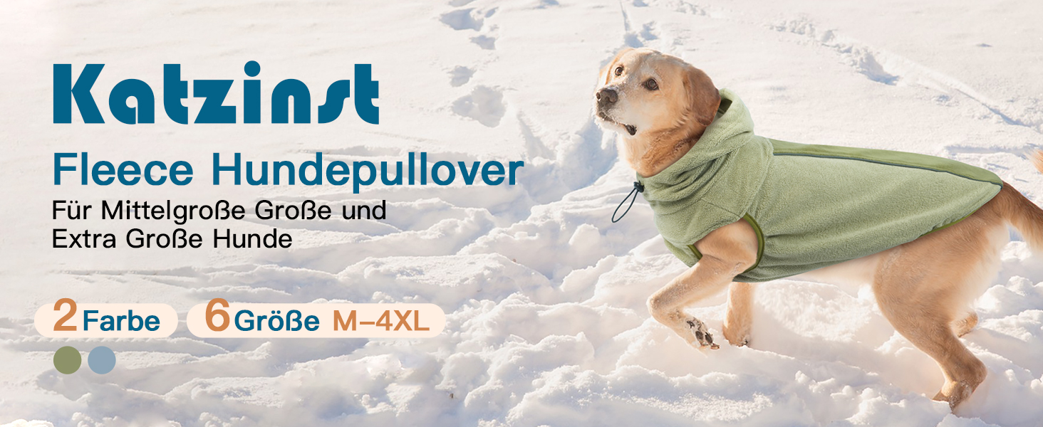 Теплий зимовий пуховик для собак Katzinst - теплий пуховик для собак з захистом живота, флісовий, для великих собак, зелений (2XL)