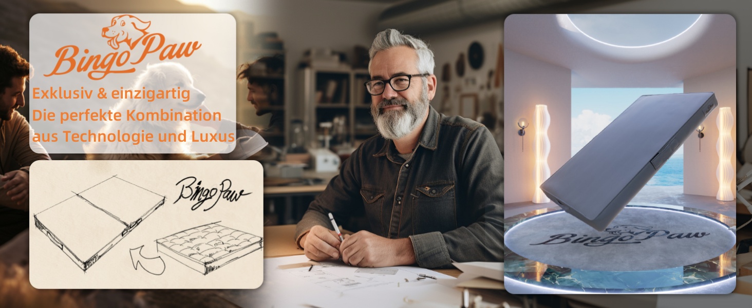 Ортопедичне собаче ліжко BingoPaw: велике, з м'якої PU шкіри, водонепроникне, 110x78x9 см