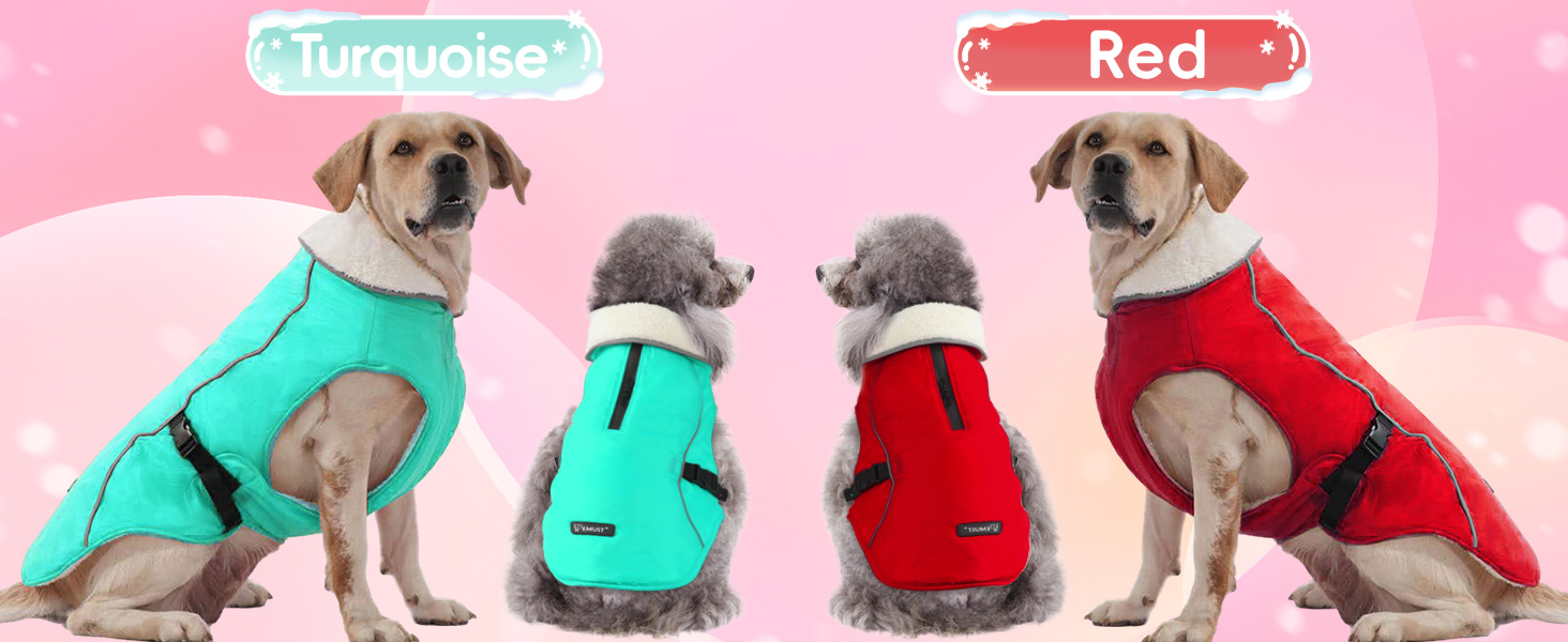 Зимова куртка для собак EMUST, тепла та вітронепроникна, червона, для середніх собак, розмір M