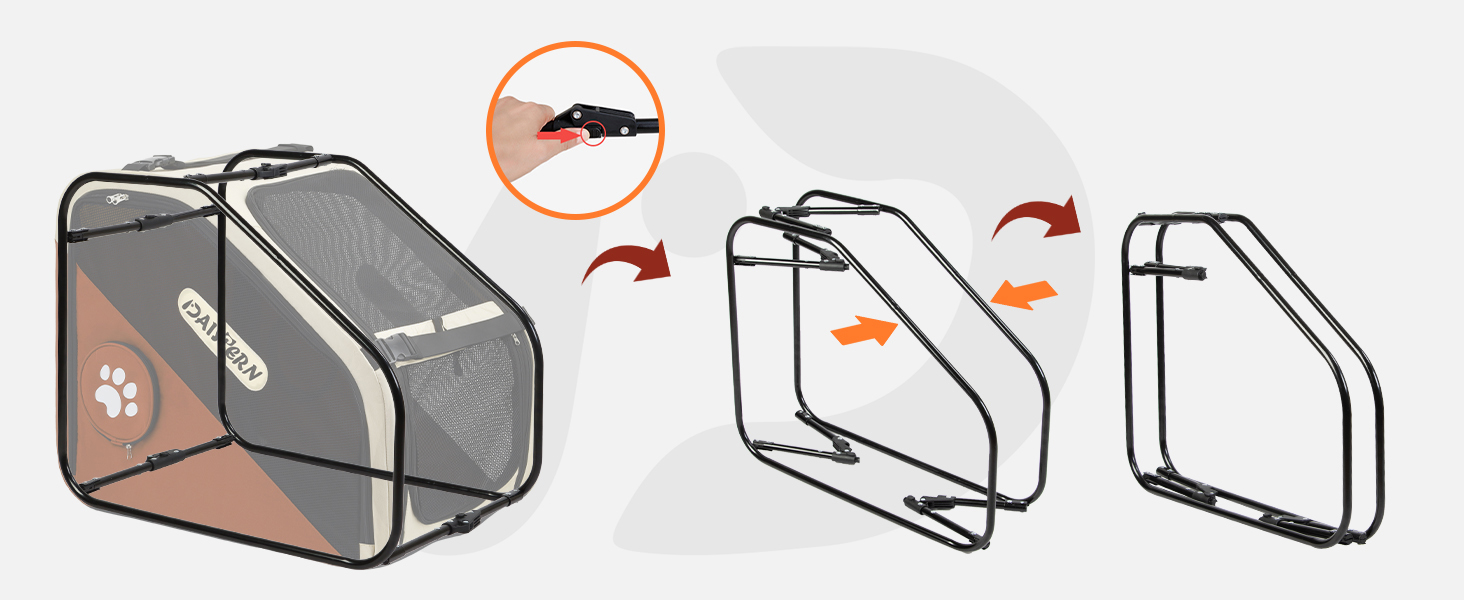 Складана переноска для собак у машину та в подорожі, Softbox для маленьких та середніх собак, швидке складання за 1 хвилину, міцний металевий каркас, дихаючі сітчасті вікна та зручний доступ, коричнева