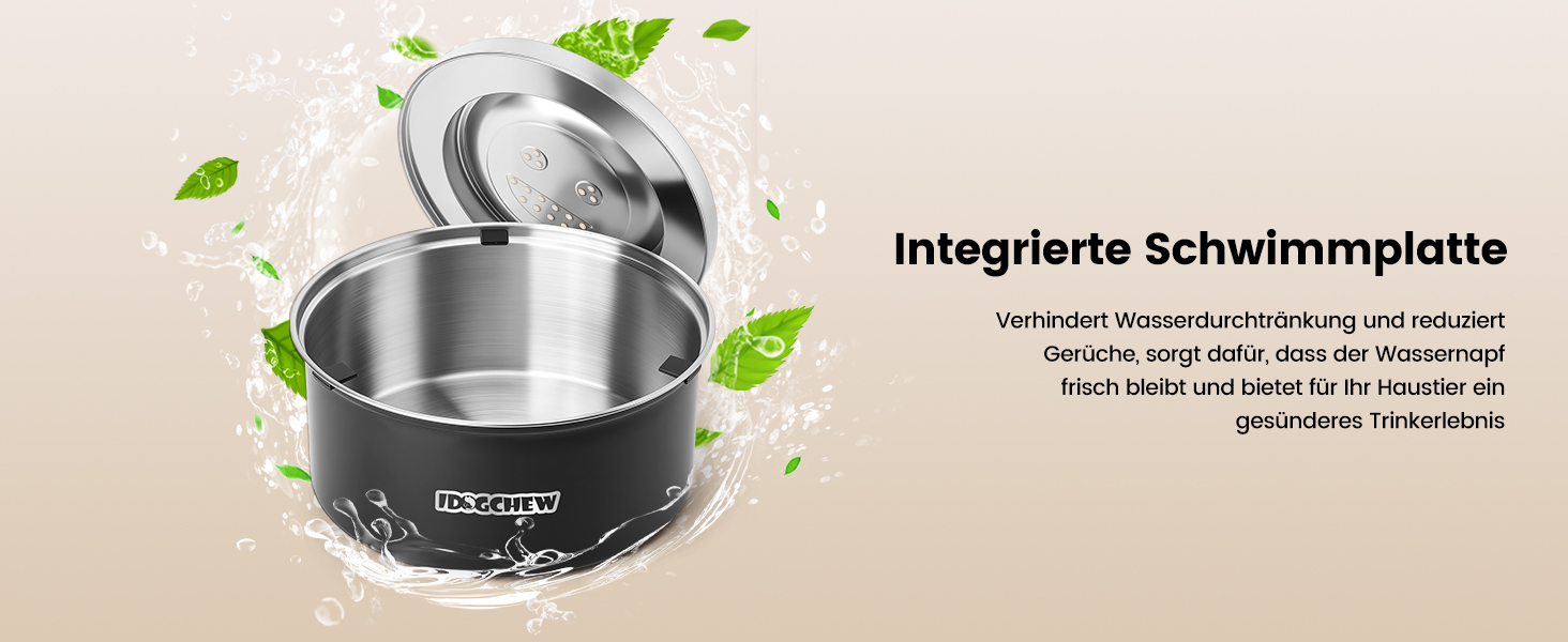 Миска для собак IDOGCHEW 3L з нержавіючої сталі, проти проливання, з антиковзним дном, чорна