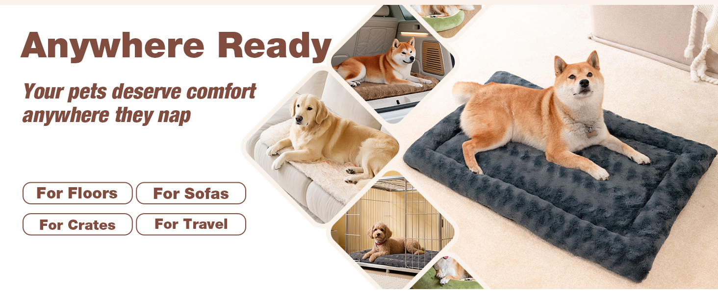 М'яка лежанка для собак Mora Pets: зручна та миюча підстилка для маленьких, середніх та великих собак, 74 x 46 см, бежева