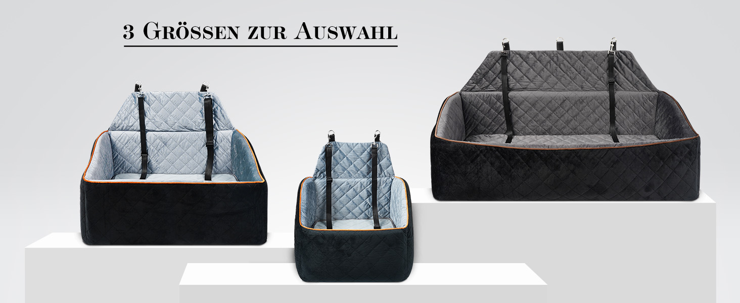 Автокрісло для собак великих та середніх порід до 45 кг, знімний, миючий, з безпечними ременями та неслизьким дном для заднього сидіння автомобіля