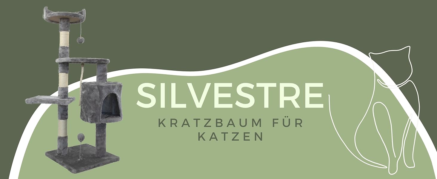 Mobiclinic Когтеточка Silvestre середня, 3 рівні, платформи та будиночки, європейський бренд, антистресова іграшка для котів, сизалевий канат, світло-сіра
