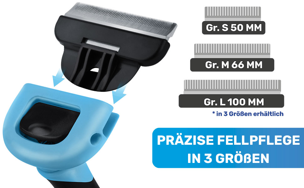 Гребінець для котів та собак BluePet, для короткошерстих порід, видаляє відмерле волосся та підшерсток, зменшує випадання на 90%, розмір M (ширина гребеня 66 мм)