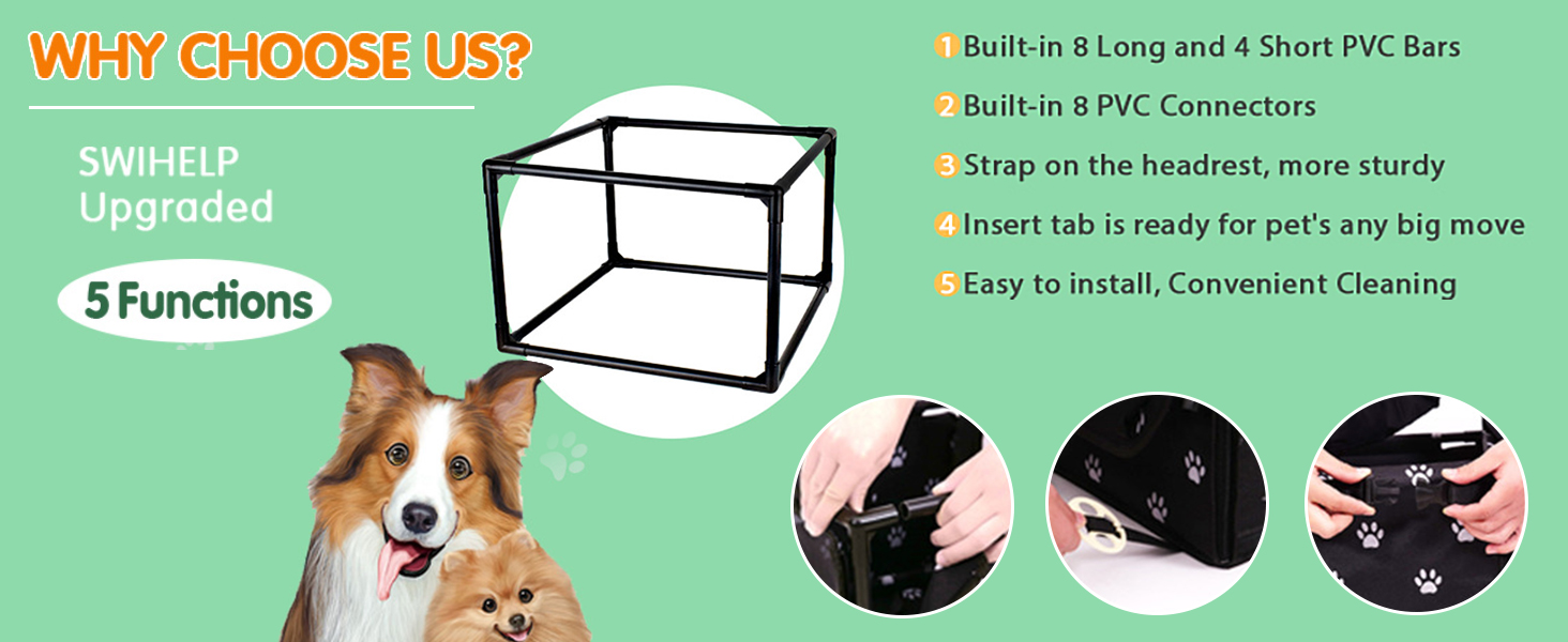 Автомобільний лежак для собак - міцний, водовідштовхувальний, для маленьких та середніх собак, з каркасом