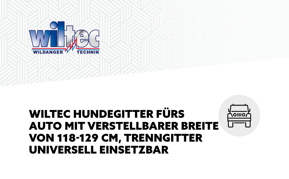 Сітка для собак у багажник авто Wiltec, регульована, 72-136 см висота, 118-128,5 см ширина