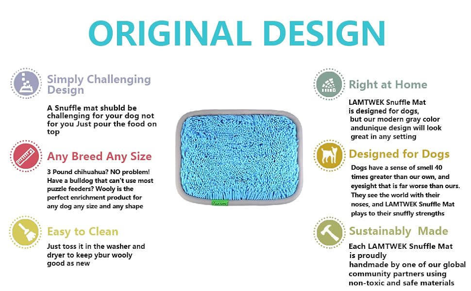Килимок для собак-шукачів, інтелектуальна іграшка, блакитний, 43x53 см, миється, не ковзає