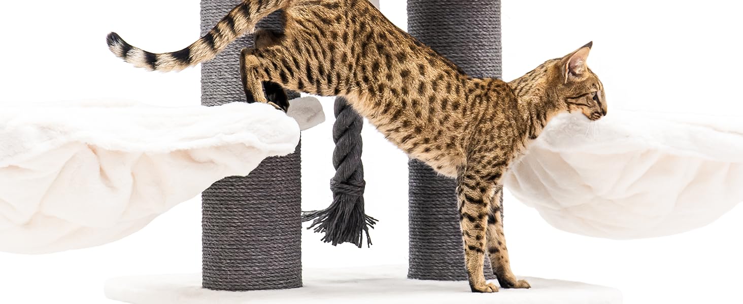 Дряпак для котів Petrebels Skyline XXL, 186 см, для великих котів (Мейн-кун), колір - off-white