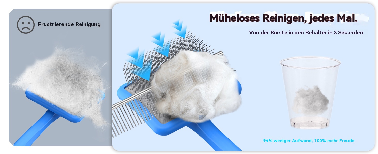 Набір для грумінгу собак великих порід Slicker Bürste Hund – 3 предмети: щітка Slicker, гребінець для підшерстка та гребінець з нержавіючої сталі. Підходить для довгошерстих собак та котів (Голден Ретрівер, Лабрадудль, Пудель)