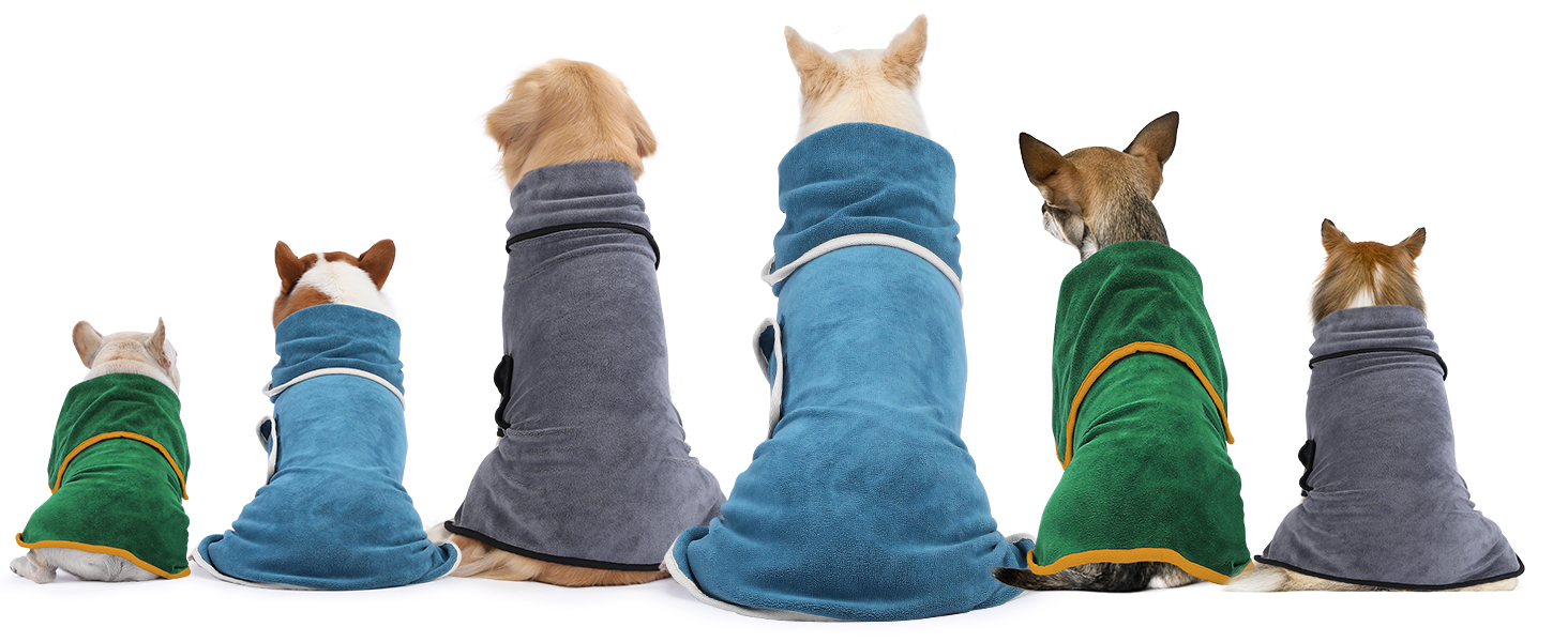 Рушник для собак PETTOM, блакитний, розмір M, мікрофібра, з клямками