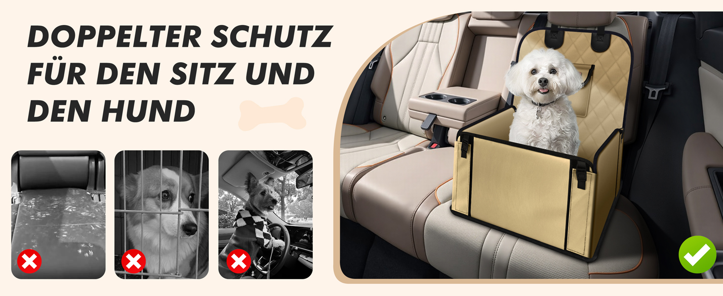 Автокрісло для собак - міцне, водонепроникне, сіре. Підходить для малих та середніх собак. З підсиленими стінками та ременями безпеки для заднього та переднього сидіння