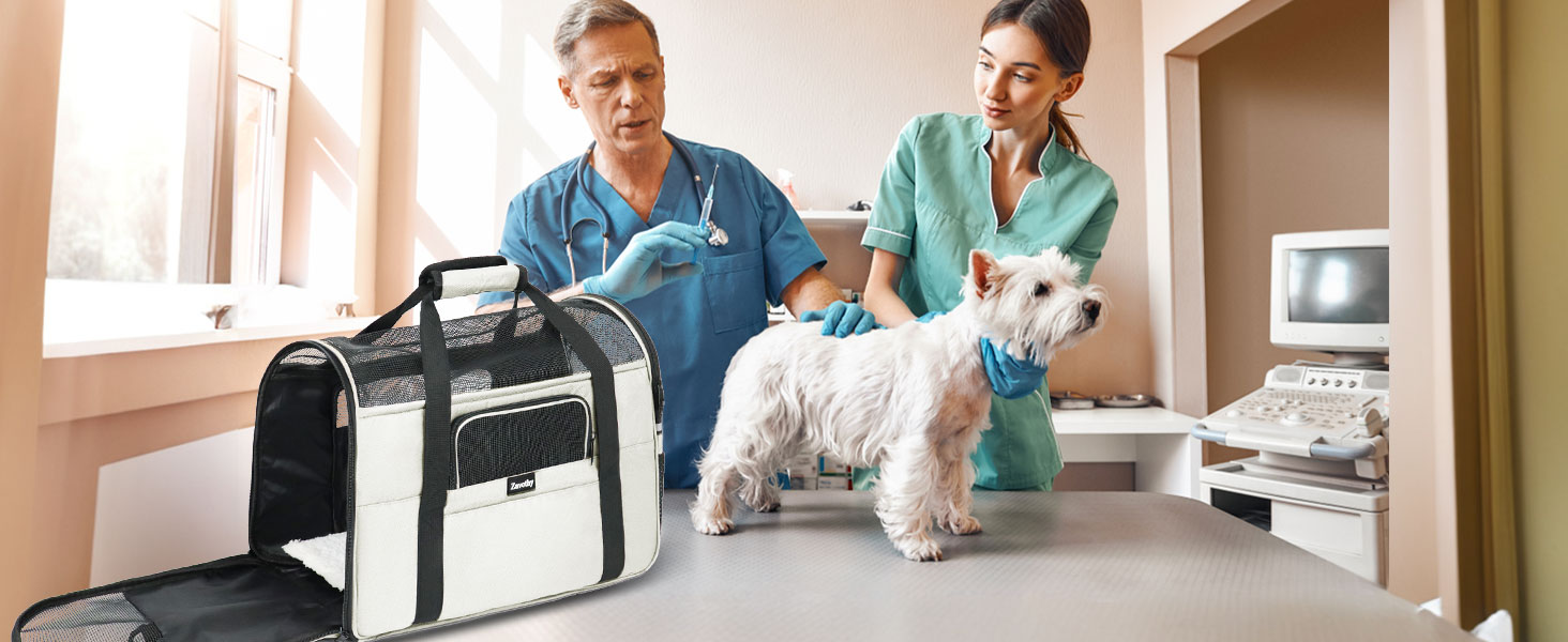 Транспортна сумка для котів та собак, дихаюча та складна, з регульованим плечовим ременем, знімний плюшевий матрац (Бежева, M)