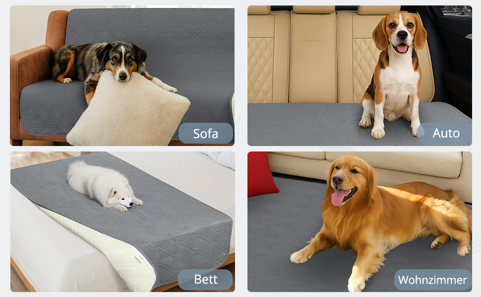 Водонепроникний килимок для собак Luvore з протиковзкими крапками, захист для дивану, ліжка, авто. Міцний килимок для котів, можна прати в машині. 137x208 см