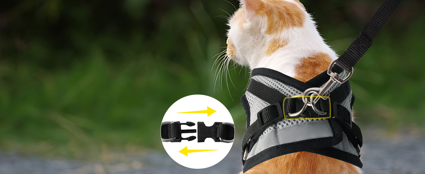 Нашийник для котів Bindokun з повідком, анти-вислизання, комплект, розмір M, сірий