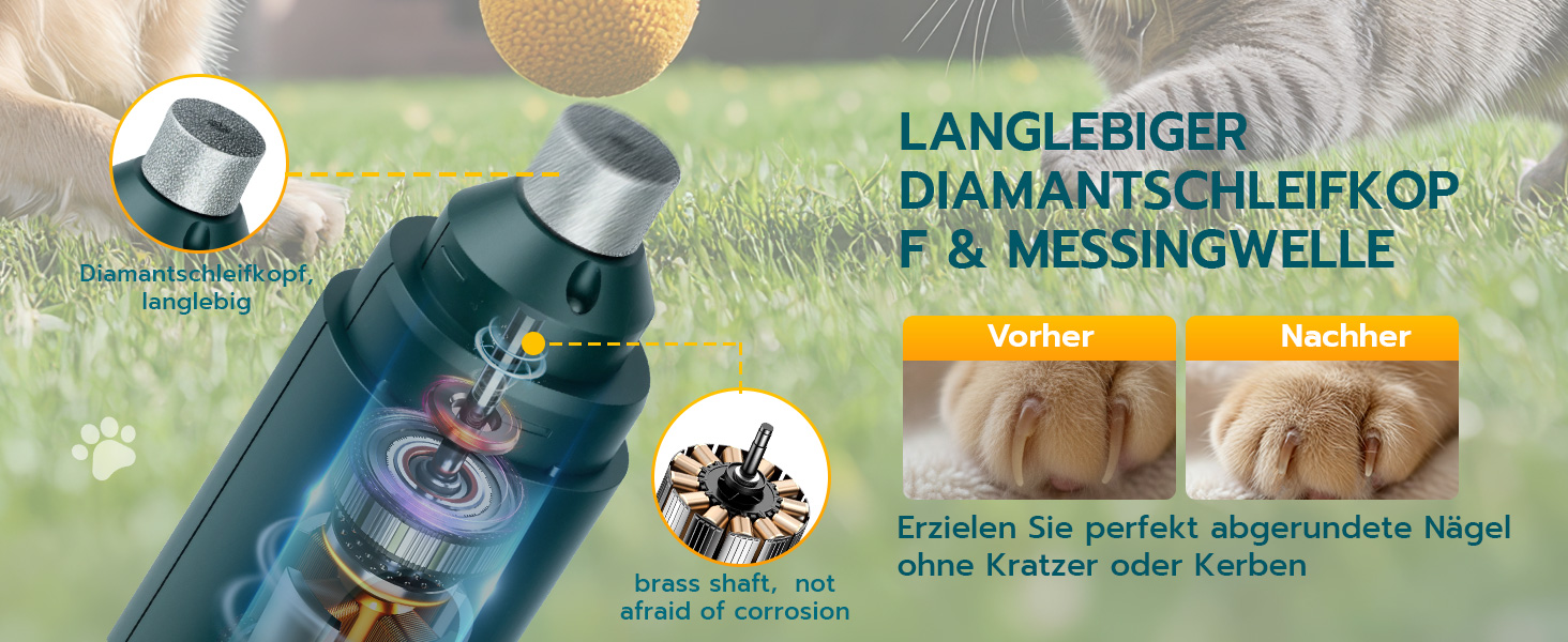 Електричний точило для кігтів домашніх тварин Mcbazel для котів та собак, тихий точило для собак з LED-підсвіткою, регульований з 5 швидкостями, точило для кігтів, алмазна шліфувальна диска