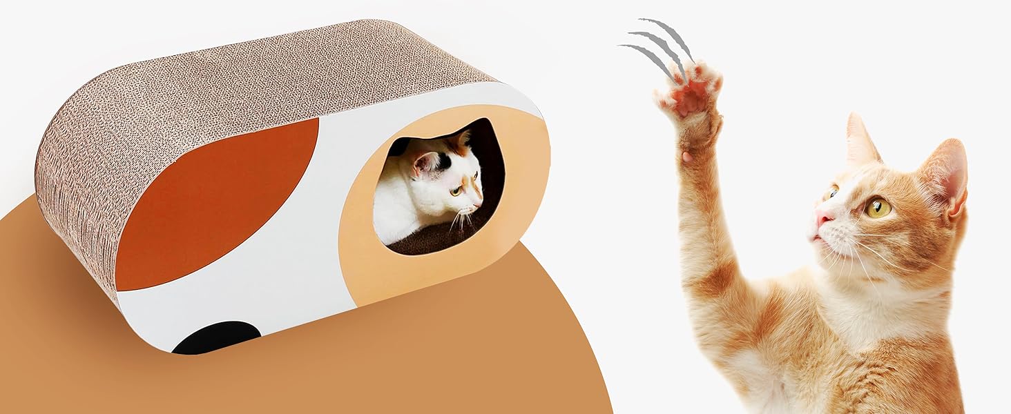 Casa Pura Килимок-книжка для котів з картону, 25 x 40 x 15 см - ідеально для точіння кігтів, ігор та відпочинку