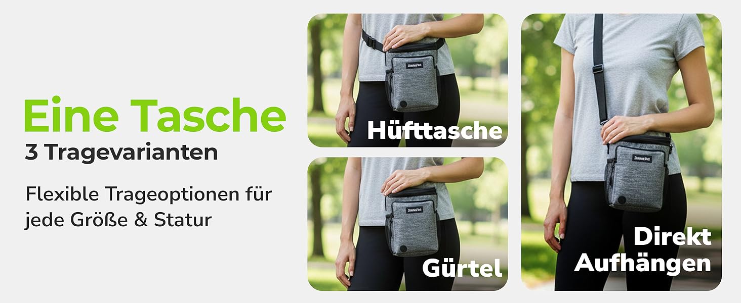 Сумка для ласощів для собак – практична сумка для тренувань з додатковим поясом – сумка для корму для собак, сумка для тренувань та прогулянок – міцна, водостійка сумка для ласощів для собак для подорожей